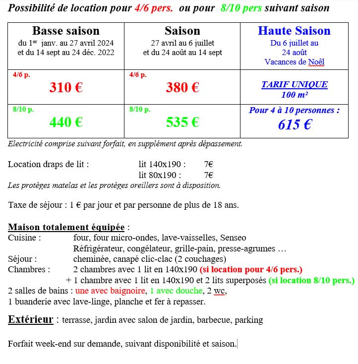 tarif 2022